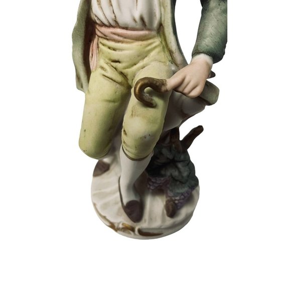 Vintage Homco Tuscany Boy with Basket of Grapes Bisque Figurine Japan 1970 9" x - Picture 4 of 9